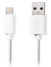 Nedis szinkronizáló és töltőkábel/ Apple Lightning 8-pin dugó - USB A dugó/ fehér/ ömlesztve/ 1m