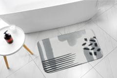 tulup.hu Fürdőszoba szőnyeg Geometriai absztrakció 90x60 cm Fehér és szürke