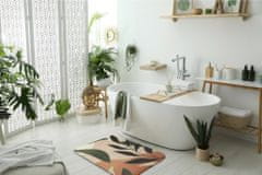 tulup.hu Nedvszívó fürdőszoba szőnyeg Trópusi absztrakció 90x60 cm Fehér és szürke