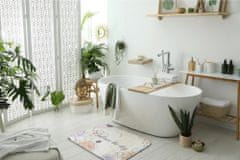 tulup.hu Nedvszívó fürdőszoba szőnyeg Line art flory 75x45 cm Fehér