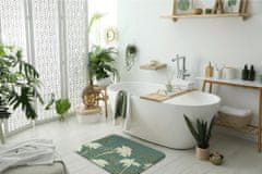 tulup.hu Nedvszívó fürdőszoba szőnyeg Növények virágok 90x60 cm Fehér és szürke