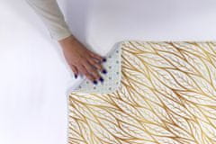 tulup.hu Zuhany kilépő szőnyeg Aranylevelek mintázata 90x60 cm Fehér és szürke