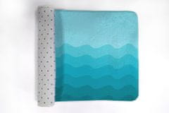 tulup.hu Nedvszívó fürdőszoba szőnyeg Geometriai hullámok 90x60 cm Fehér és szürke