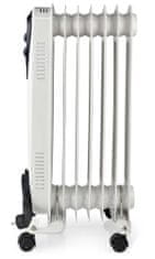 Nedis hordozható olajradiátor/ termosztát/ 1500 W/ 7 lamella/ 3 hőmérséklet-beállítás/ átfordulás elleni védelem/ fehér színű