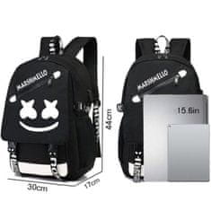 MG Glowing Marshmello hátizsák 35L, fekete