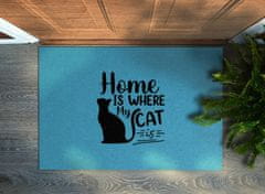 tulup.hu Beltéri lábtörlő szőnyeg Home is where the cat is 90x60 cm