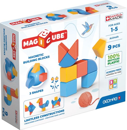 Geomag Mágneskockák Magicube Shapes - Állatok 9 kocka