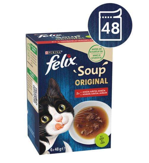 Felix Soup Finom húsleves választék marha-, csirke- és bárányhússal 8x (6x48 g)