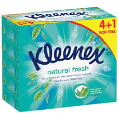 Kleenex papírzsebkendő PACK 5 x Natural Fresh Box, 4x64 db