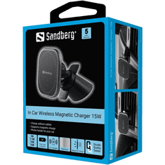 Sandberg 441-47 mobiltelefon töltő Okostelefon Fekete USB Vezeték nélkül tölthető Automatikus (441-47)