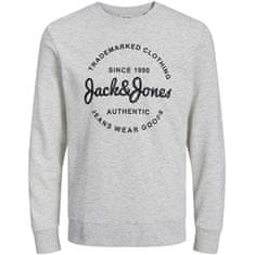 Jack&Jones Férfi melegítőfelső JJFOREST Standard Fit 12248002 White Melange (Méret L)