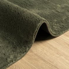 Vidaxl HUARTE erdőzöld rövid szálú puha és mosható szőnyeg 160x160 cm 375097