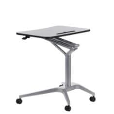 STEMA Állítható magasságú asztal SH-A10, szürke keret, fekete asztallap, magassága 73,5-104 cm, asztallap 72x48 cm.