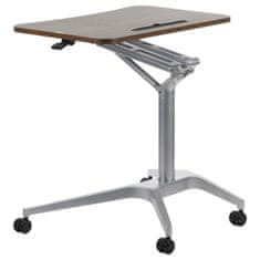 STEMA Állítható magasságú asztal SH-A10, szürke keret, diófa asztallap, magassága 73,5-104 cm, asztallap 72x48 cm.