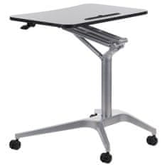 STEMA Állítható magasságú asztal SH-A10, szürke keret, fekete asztallap, magassága 73,5-104 cm, asztallap 72x48 cm.