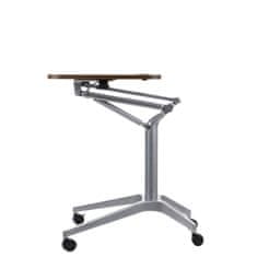 STEMA Állítható magasságú asztal SH-A10, szürke keret, diófa asztallap, magassága 73,5-104 cm, asztallap 72x48 cm.