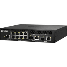 QNAP QSW-M2108R-2C hálózati kapcsoló Vezérelt L2 2.5G Ethernet (100/1000/2500) Ethernet-áramellátás (PoE) támogatása Fekete (QSW-M2108R-2C)