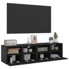 Greatstore 2 db fekete szerelt fa fali TV-szekrény 60 x 30 x 30 cm