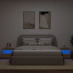 Vidaxl 2 db sonoma-tölgyszínű éjjeliszekrény LED-fényekkel 50x40x45 cm 836768