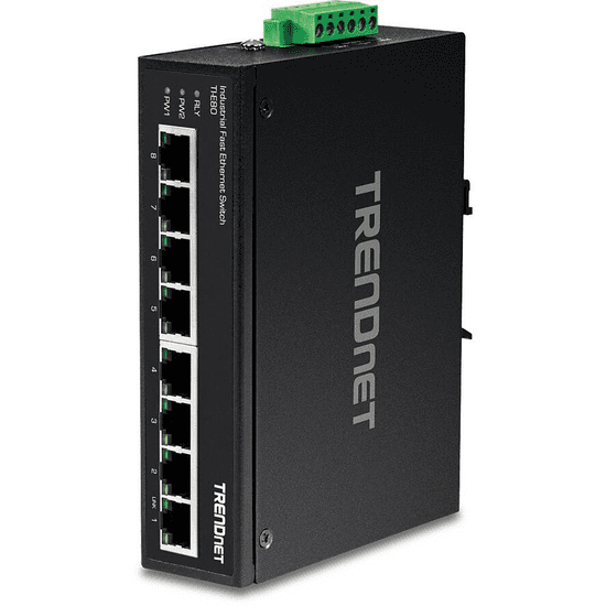 TRENDNET Industrie Switch 8 Port Fast Ethernet L2 DIN-Rail (TI-E80)