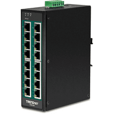 TRENDNET 16-Port Industrial Gigabit PoE+ DIN-Rail Switch (TI-PG160)