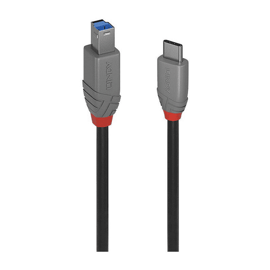 Lindy 36668 USB kábel 3 M USB 3.2 Gen 1 (3.1 Gen 1) USB C USB B Fekete (36668)