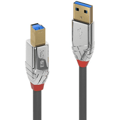 Lindy 36661 USB kábel 1 M USB 3.2 Gen 1 (3.1 Gen 1) USB A USB B Króm, Szürke (36661)