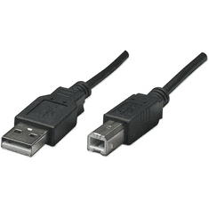 Manhattan 374507 USB kábel 0,5 M USB 2.0 USB A USB B Fekete (374507)