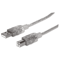 Manhattan 345408 USB kábel 5 M USB 2.0 USB A USB B Ezüst (345408)