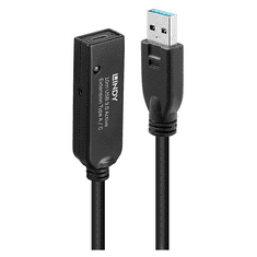 Lindy 43376 USB kábel 10 M USB 3.2 Gen 1 (3.1 Gen 1) USB A USB C Fekete (43376)