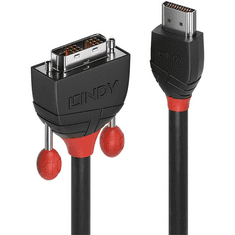 Lindy 36275 video átalakító kábel 10 M HDMI A-típus (Standard) DVI-D Fekete, Vörös (36275)