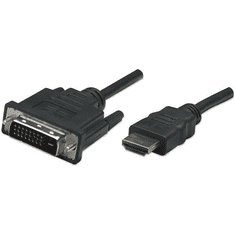 Manhattan 322782 video átalakító kábel 1 M HDMI A-típus (Standard) DVI-D Fekete (322782)