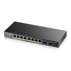Zyxel GS1100-10HP v2 Beállítást nem igénylő (unmanaged) Gigabit Ethernet (10/100/1000) Ethernet-áramellátás (PoE) támogatása Fekete (GS1100-10HP-EU0102F)