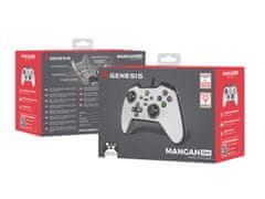 Genesis MANGAN 300 vezetékes gamepad, PC/Switch/Mobilhoz, fehér színű