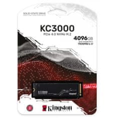 Kingston SKC3000D/4096G KC3000 4096GB PCIe NVMe M.2 2280 SSD meghajtó