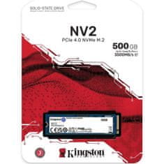 Kingston SNV2S/500G NV2 500GB PCIe NVMe M.2 2280 SSD meghajtó