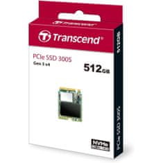 Transcend TS512GMTE300S 300S 512GB PCIe NVMe M.2 2230 SSD meghajtó