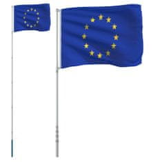 Vidaxl európai uniós alumínium zászló és rúd 5,55 m 3147144