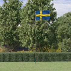 Vidaxl svéd alumínium zászló és rúd 5,55 m 3147142