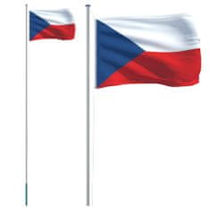 Vidaxl alumínium cseh zászló és rúd 6,23 m 3147109