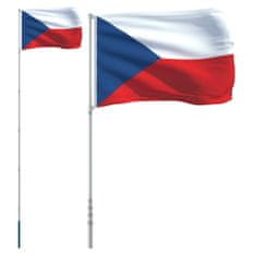 Vidaxl cseh alumínium zászló és rúd 5,55 m 3147139