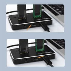 Qoltec SSD dokkolóállomás M.2 | NVMe | SATA | USB-C | DUAL 2 x 2TB