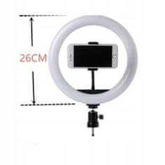 MG Selfie Ring Fill LED körfény 10'' + állvány 1.8m, fekete