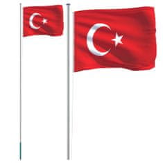 Greatstore alumínium török zászló és rúd 6,23 m