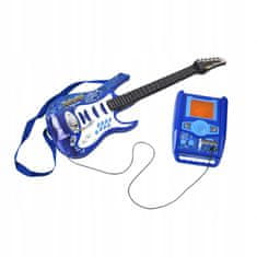 Kruzzel Gyerekkészlet LED elektromos gitár mikrofon és MP3 erősítő kék