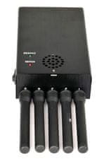 SpyTech 5-antennás PROFI hordozható GSM, DCS, 4G, 3G, GPS, GLONASS és Wi-Fi jelblokkoló