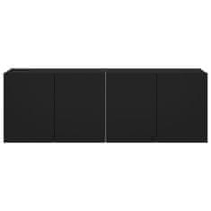 Greatstore 2 db fekete falra szerelhető TV-szekrény LED-del 60x35x41 cm