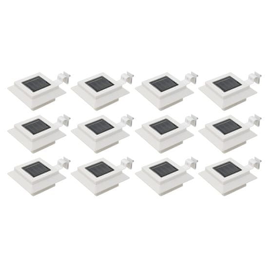 Vidaxl 12 db fehér négyzet alakú kültéri napelemes LED lámpa 12 cm 277137