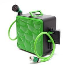 Wiltec Automatikusan visszahúzható víztömlő 30 m-ig 24 bar zöldig