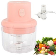 Verkgroup Aku. hordozható zöldség- és fűszernövény aprító 250 ml USB rózsaszín